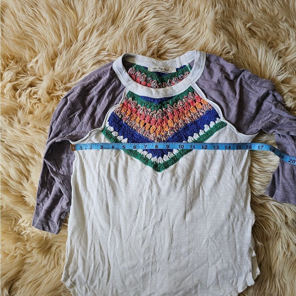 Free People Spring Bound 3/4 Sleeve Crochet Top XS - Picture 6 of 7